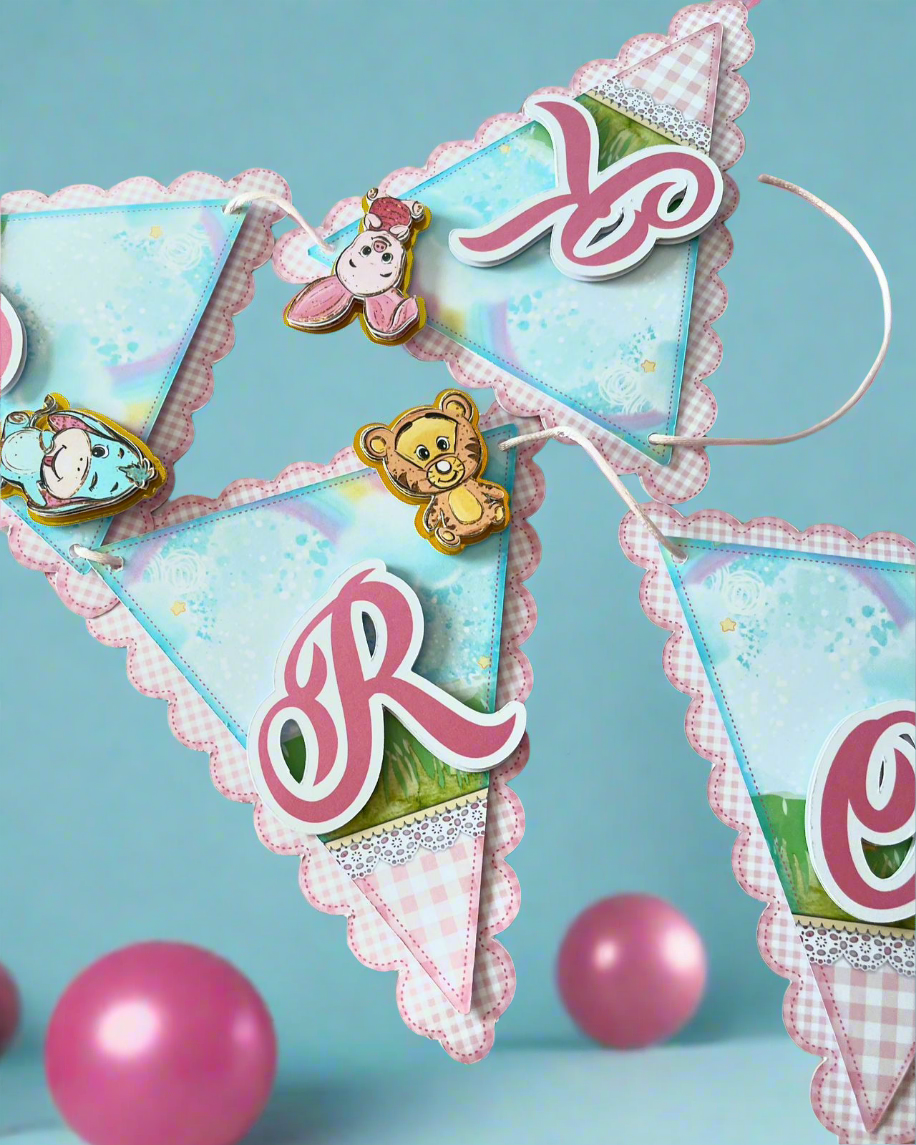 Pink Winnie the Pooh Banner