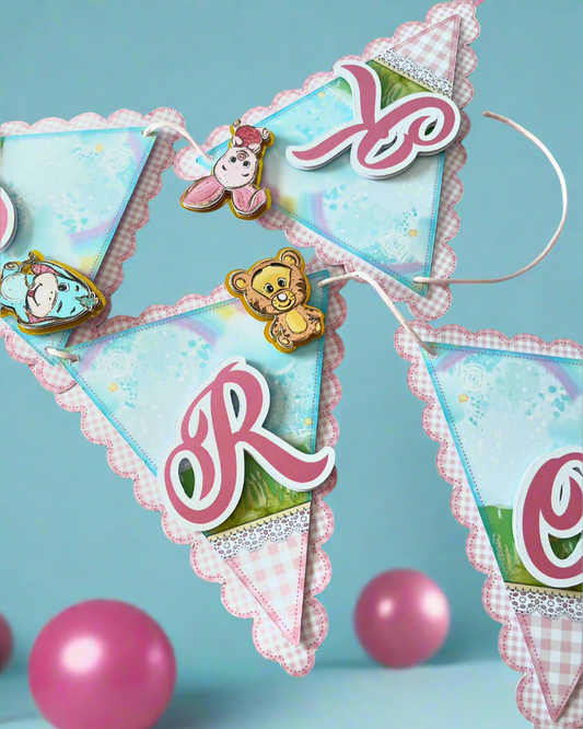 Pink Winnie the Pooh Banner